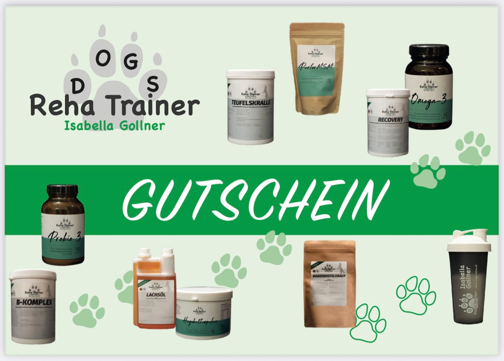 Dogs-Reha Gutschein für Hunde-Nahrungsergänzung